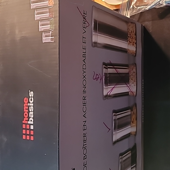 NWT 3 piece glass and stainless steel container set 3 sizes screw tops homebasic - Picture 4 of 13